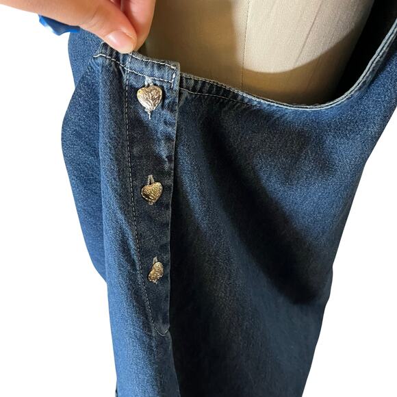 NWT Vtg Y2K Denim Jumper Maxi Dress USA 4th of July Patriotic Plus Sz 1X - Picture 5 of 9